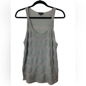 Topshop Light Gray Textured knit Tank Top Size US 6 UK 10 Casual Basic